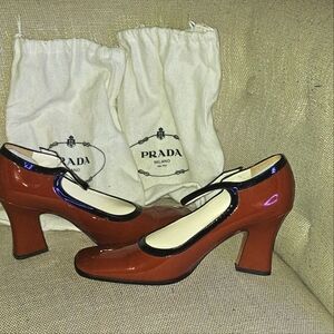 Prada Women's Mary Jane Brown Heels